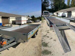 FM LOCATION REMORQUE : porte engins 2700kg longueur : 5 m